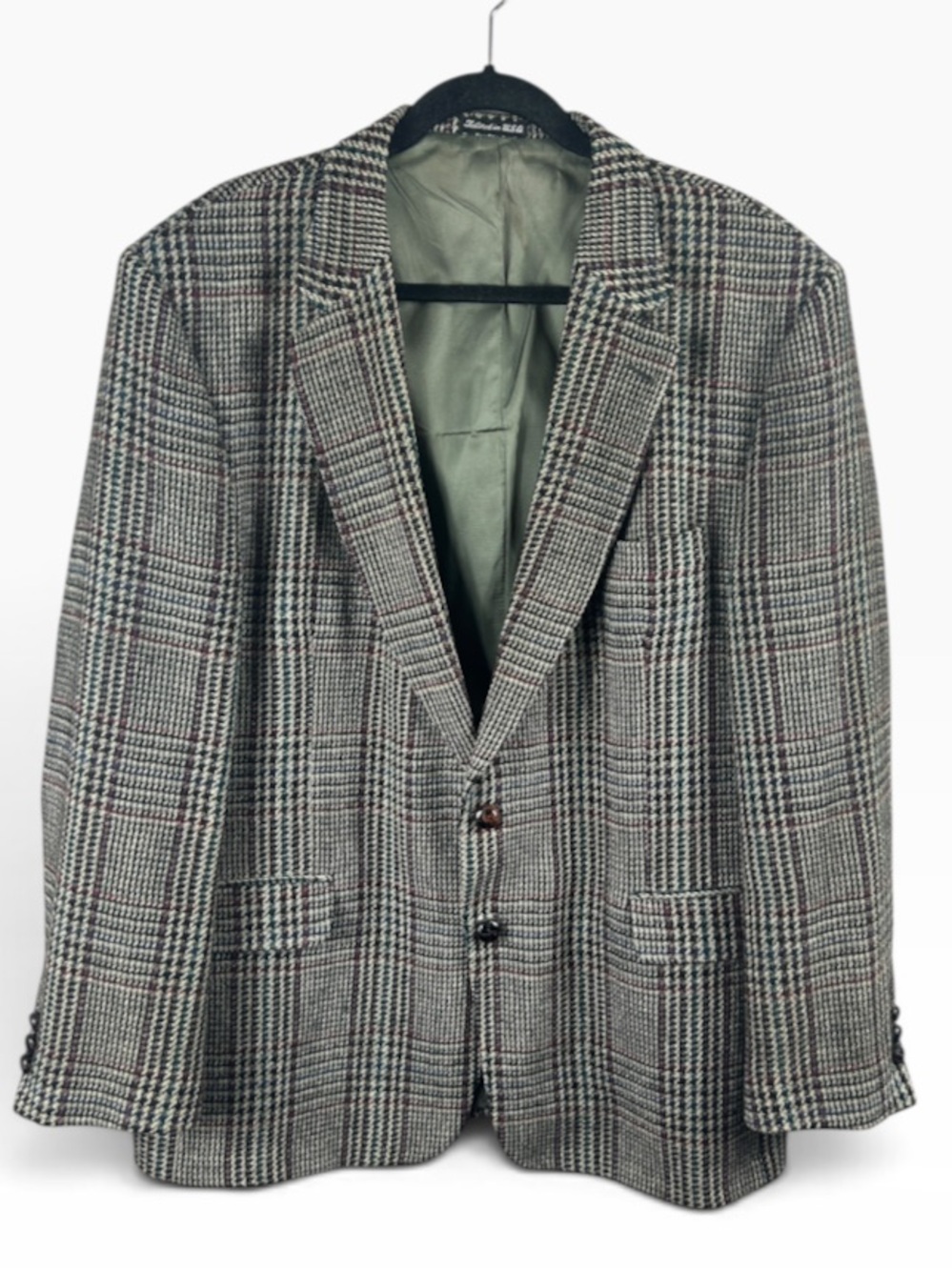 DAKS London New York Vintage 80’s Tweed Plaid Wool Blazer Size 46R